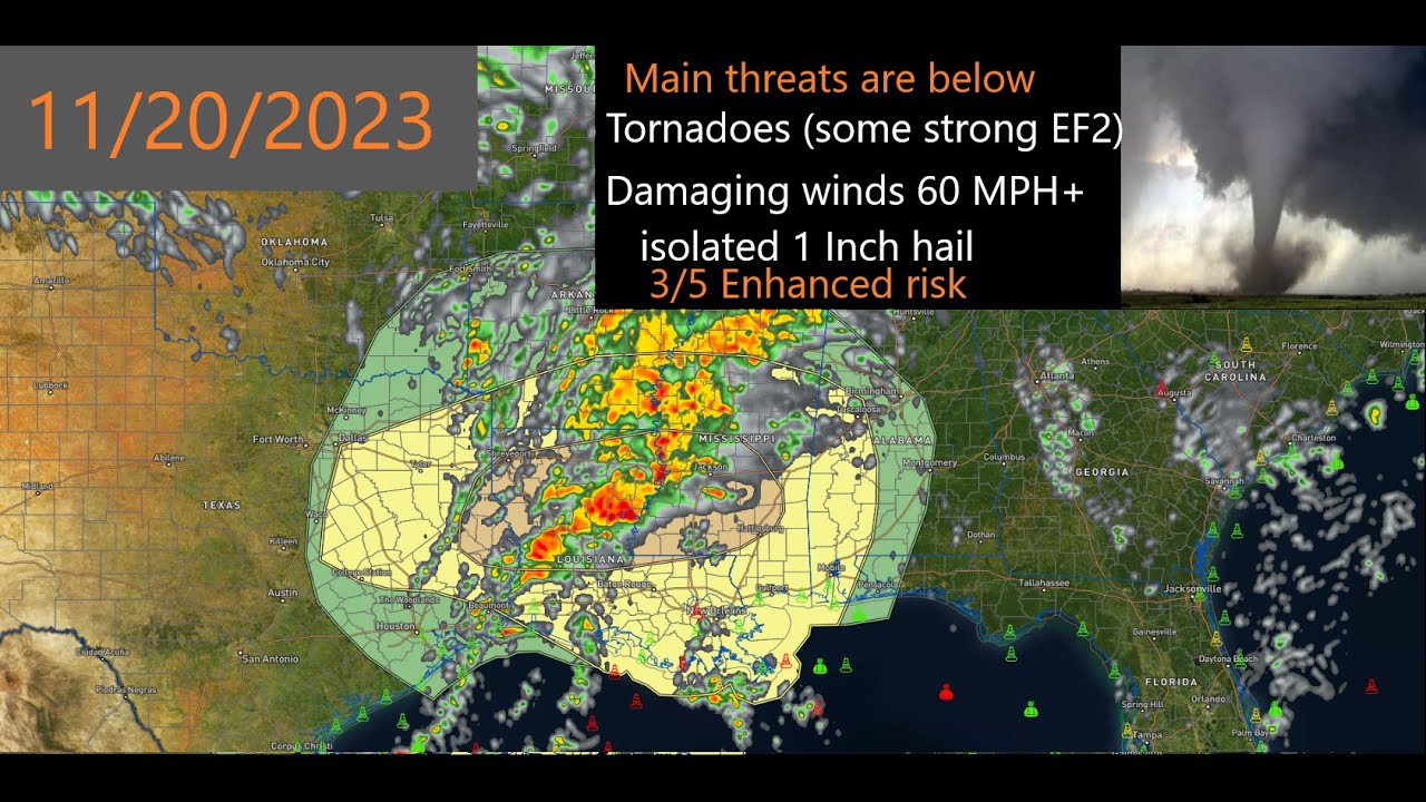 LIVE - Tornado Coverage, Strong Tornadoes Possible 11/20/2023 - YouTube