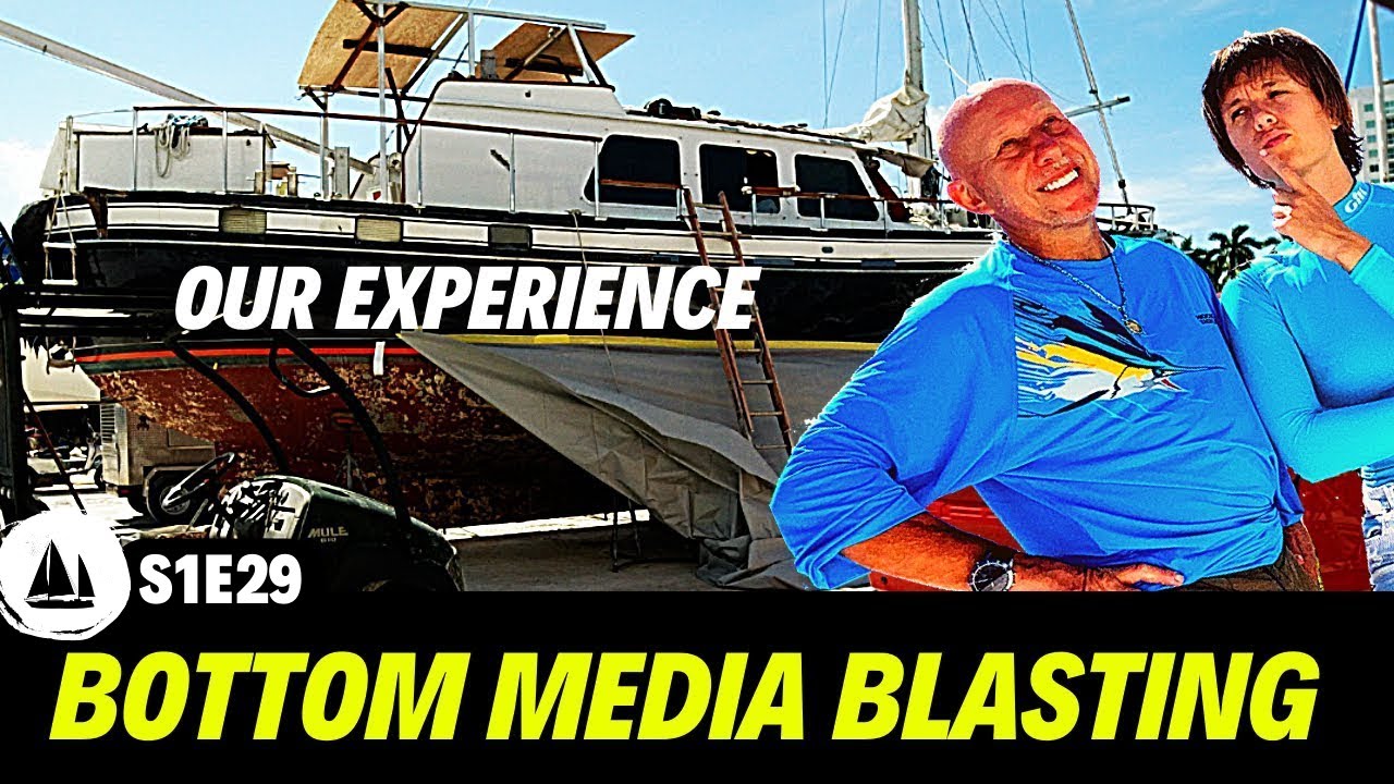 Media Blasting Boat Bottom OUR EXPERIENCE on STEEL MOTORSAILER  – steel boat repair  & sandblasting