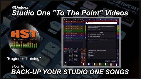 Backing Up Studio one Songs - Studio One 5 - Home Studio Trainer
