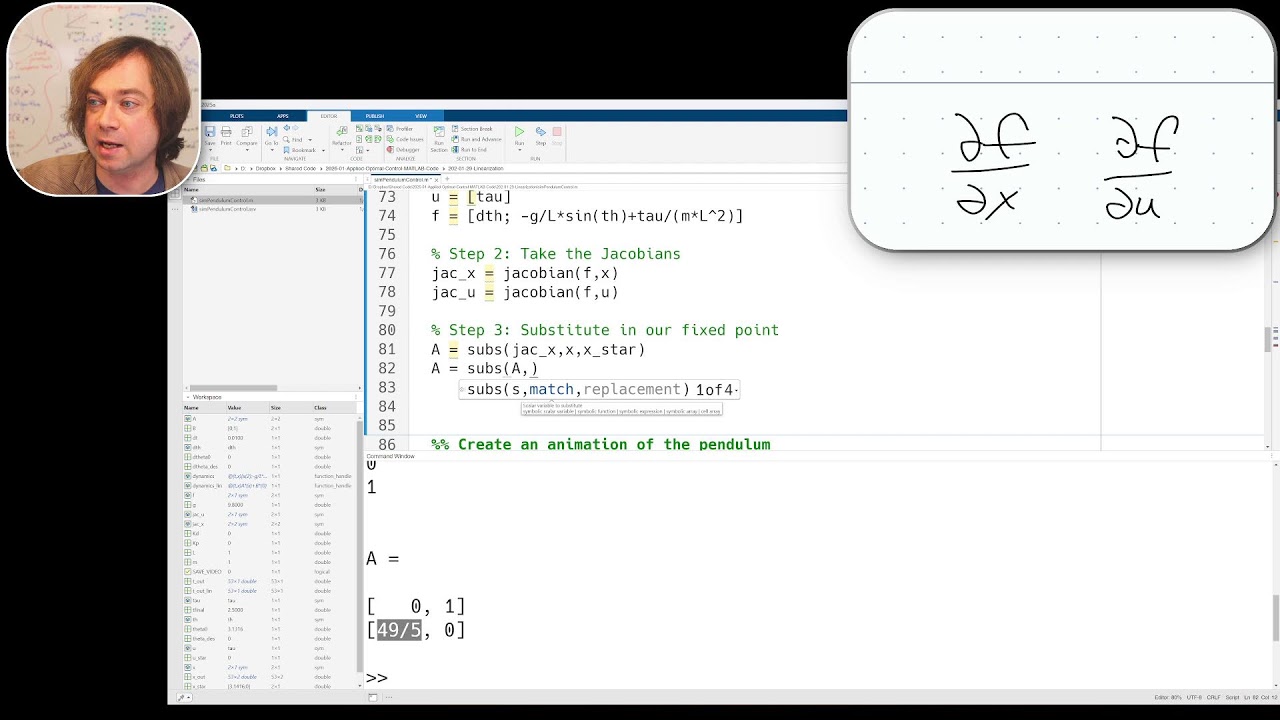 Applied Optimal Control -- Lecture 07: Coding Linearization and Control