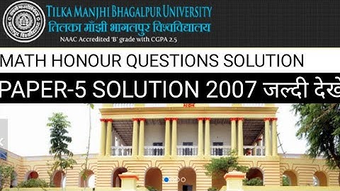 Tmbu part-3 paper-5 objective solution math honour 2007 BY-Professor