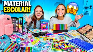 MATERIAL ESCOLAR MOSTRANDO TUDO QUE NÓS COMPRAMOS!!