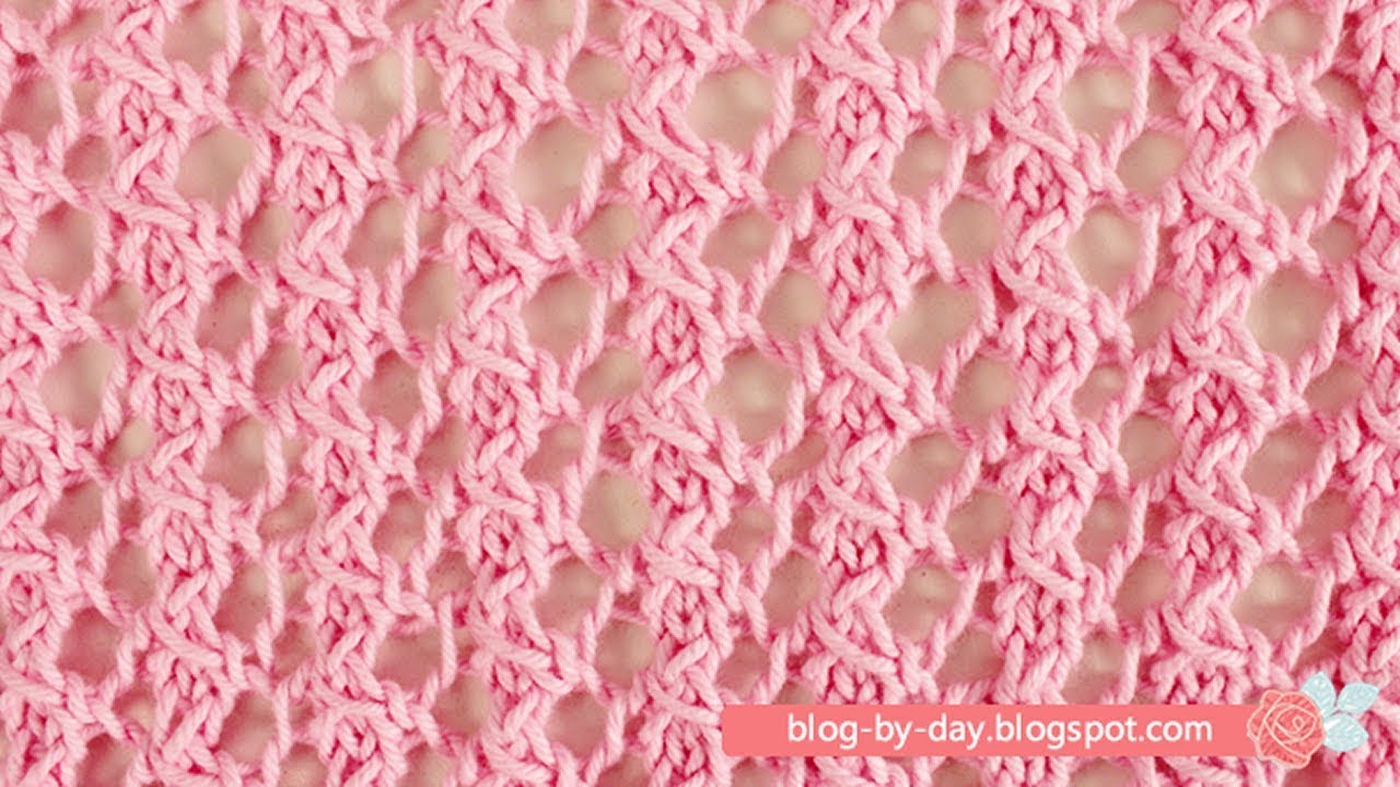 RECEITA DE PONTO DE TRICÔ FURADINHO -  Ponto Rosinhas Abertas #P86