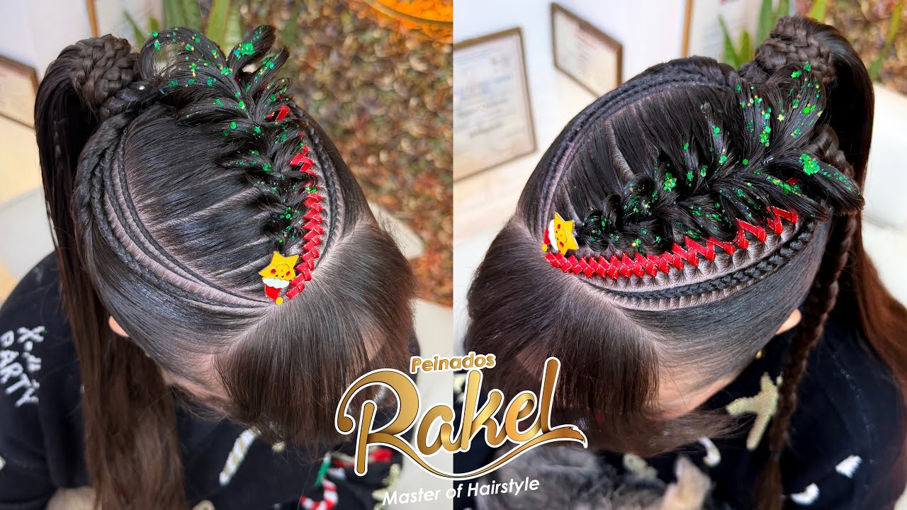 Peinado Navideño/ Árbol de Navidad 🎄/ Recogido en Coleta Alta/ Peinados Rakel