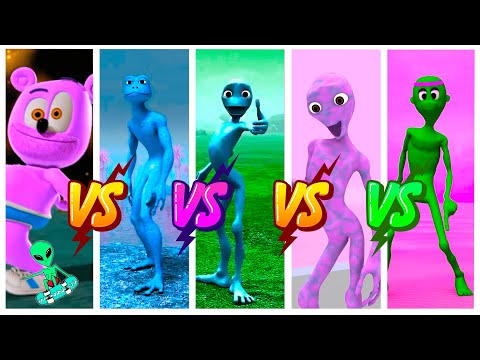 Super Color Dance Battle El Taiger vs Dame Tu Cosita vs Patila vs Gummy Bear | ALIEN SPACE