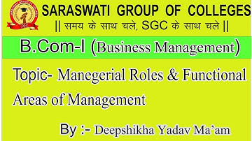 B.Com 1st Year|| Business Management || Manegerial Role & Functional Areas of Management || Slide-03