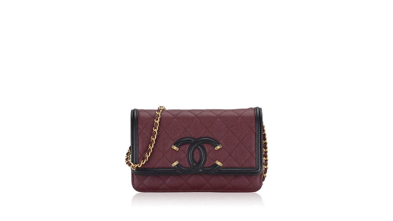 CHANEL Caviar WOC Wallet On Chain Black Shoulder Crossbody Bag at