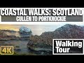 4K City Walks: Scottish Coastal Walking Treadmill video virtual walk - Cullen to Portknockie loop