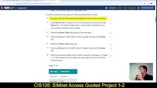 CIS105: 4/3/25: SIMnet Access Guided Project 1-2