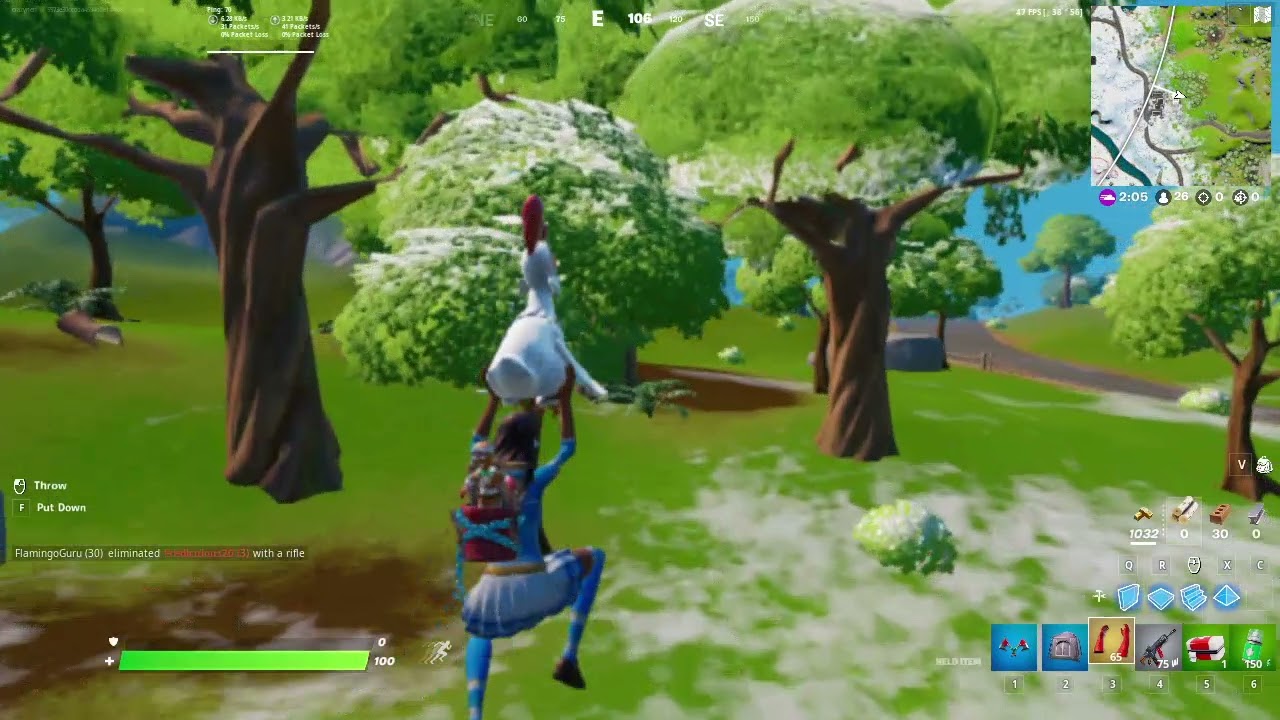 Fly with a chicken Fortnite- Winterfest Challenges Guide Fortnite
