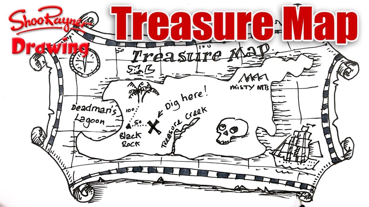 Kids Treasure Map Activity Coloring Page 6016096 Vector Art at Vecteezy