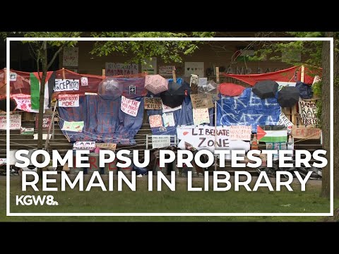 About 50 student protesters vacate Portland State University library; some protesters remain