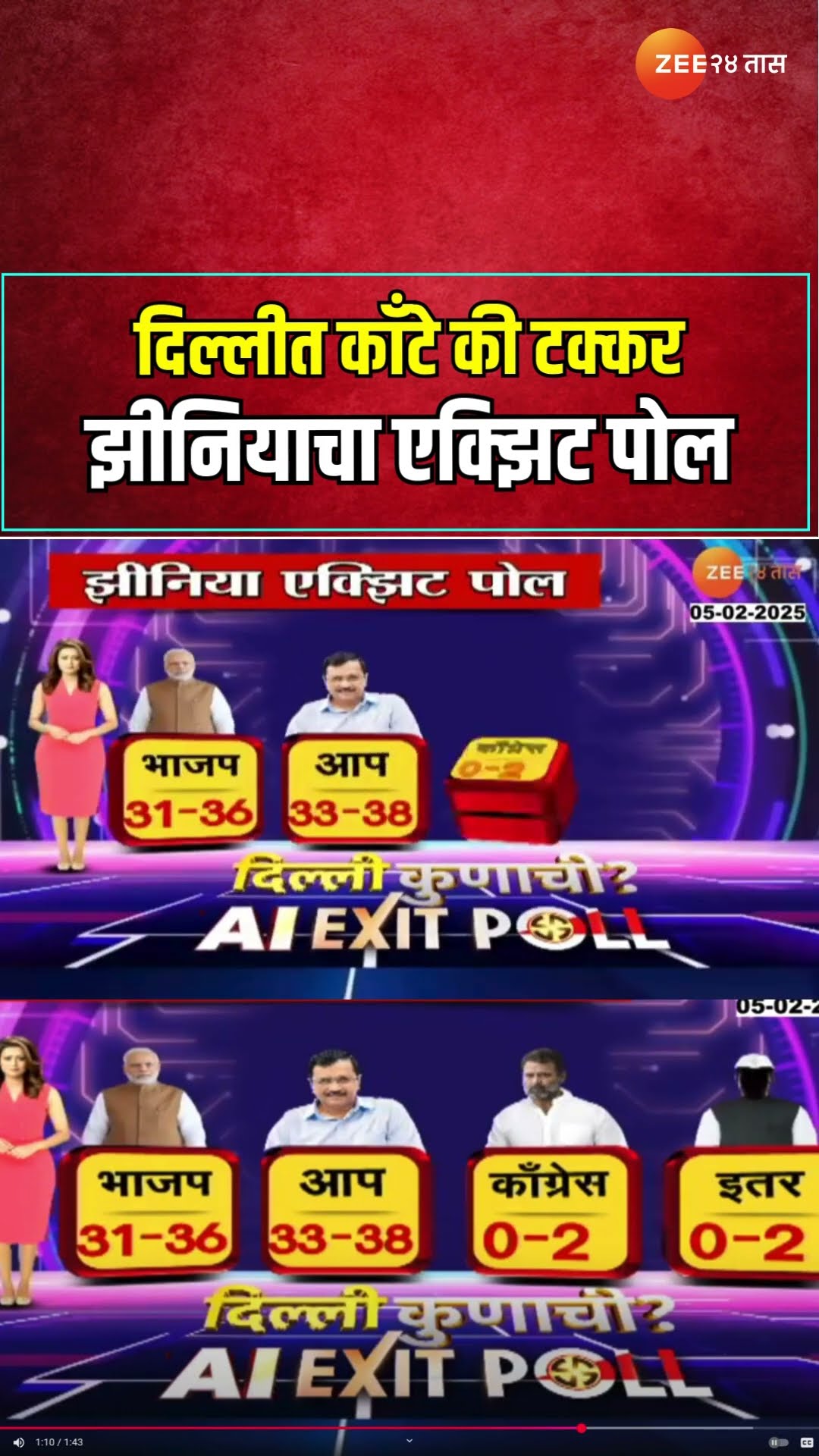 Delhi Election | दिल्लीत काँटे की टक्कर, झीनियाचा एक्झिट पोल; पाहा कोणत्या पक्षाला मिळणार किती जागा?