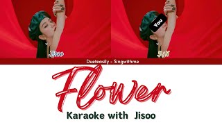 JISOO BLACKPINK DUET KARAOKE | FLOWER | Easy lyrics and Backing vocals