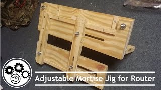 Adjustable Mortise Jig for Router This is my router mortise jig that I built. It is expandable and is able to carve out an area of 2 inches by 4 inches. I use a fixed based