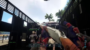 Ark PS4,PvE, (UK) Sherwood, Taming a Rex on the new Taming Raft