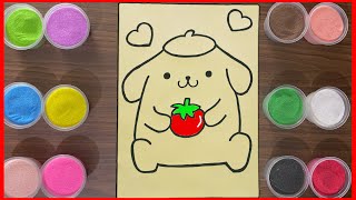 Tô Màu Tranh Cát Pompompurin Đáng Yêu-Colored Sand Painting Pompompurin Cute