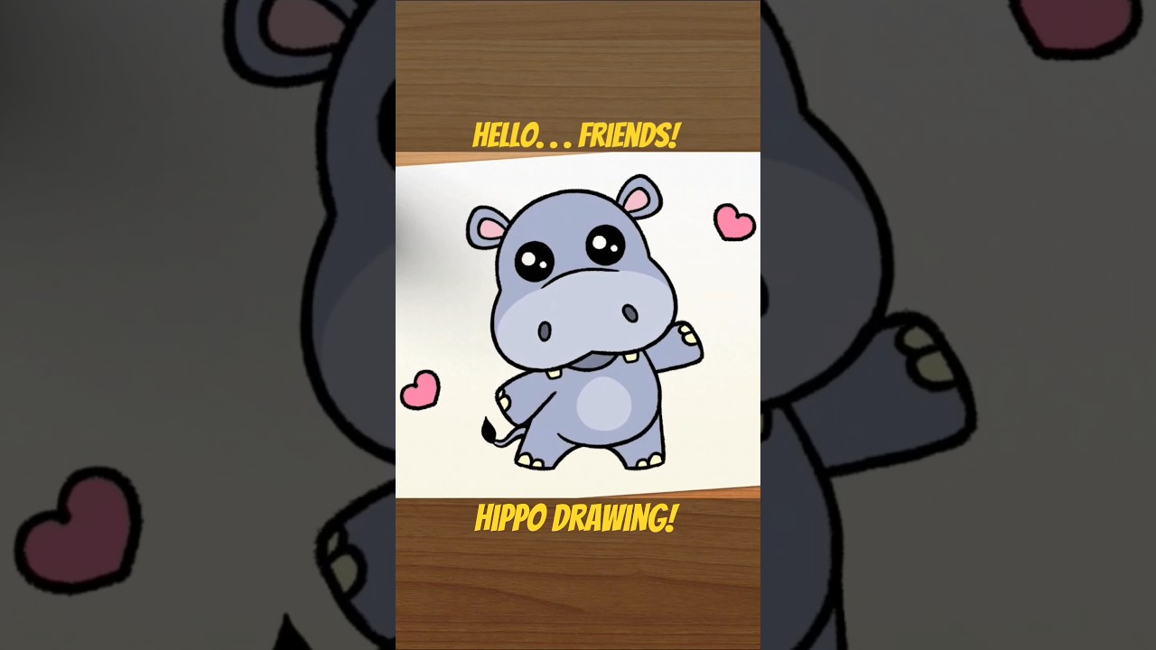 Cute Hippo Drawing ✨️ 