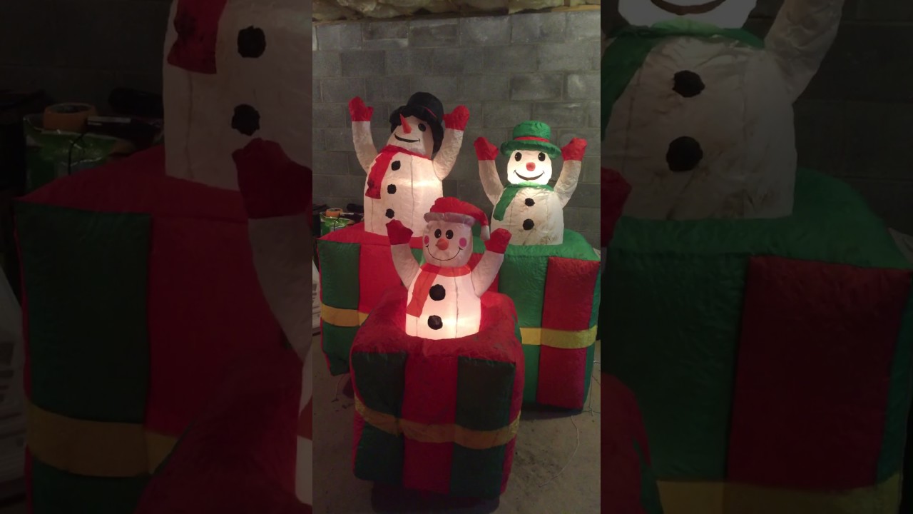 Snowmen in gifts inflatable (NOT GEMMY) 