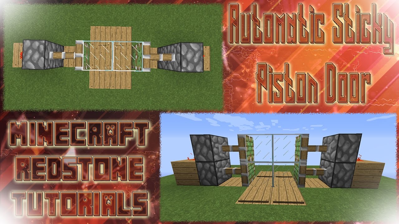 How To Make An Automatic Sticky Piston Door In Minecraft - YouTube