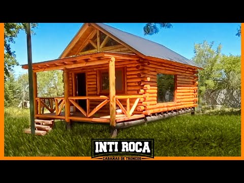 Cabaña de Troncos 32 m2 Sistema INTI-ROCA Argentina Uruguay y Paraguay #Cabañas