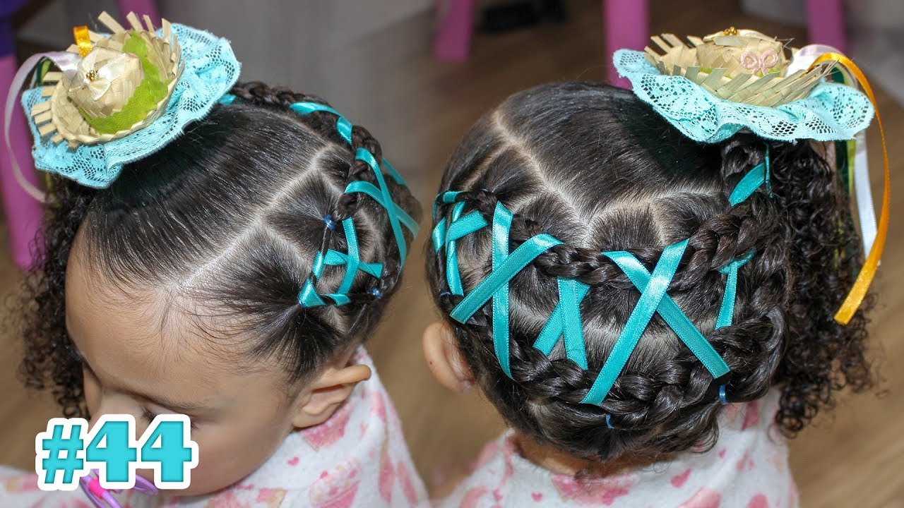 Penteado Infantil Fácil Rabo de cavalo lateral com Fitas de Festa Junina  #44 | Sr. e Sra. Martinez … | Penteados, Penteado festa junina infantil, Penteados  infantis