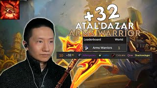 Atal'Dazar +32 | ARMS Warrior | Fortified Raging Afflicted | Dragonflight Season 3