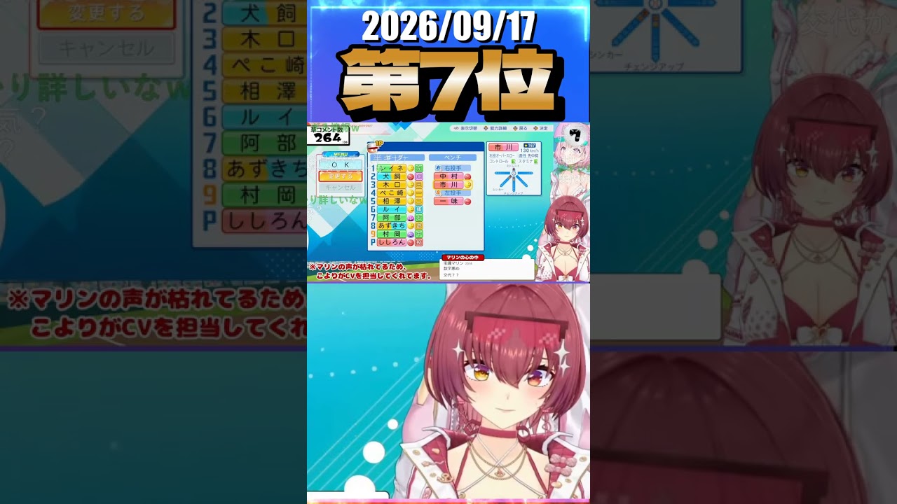 9/17 草コメント数ランキング第7位 #宝鐘マリン 4時間15分ごろ