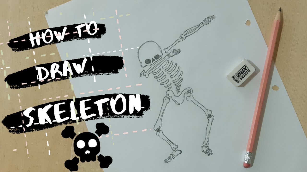 How To Draw a Skeleton | step by step easy SKELETON drawing | - YouTube