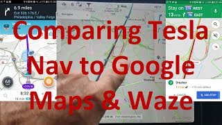 Comparing Tesla Navigation to Google Maps and Waze