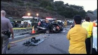 One person is dead and three others suffered serious injuries in a
fiery crash on highway 101 south of buellton that left car dangling
precariously over ...