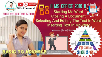 how to starting ms word | closing a document | selecting and editing the text in ms word