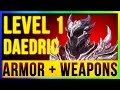 Skyrim Remastered Best DAEDRIC Weapons & Armor ALL Enchanted At LEVEL ONE! (Special Edition Build)