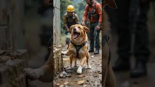 Hero Dog Digs Through Earthquake Rubble to Save Trapped Baby | Emotional Rescue Story#shorts #ai