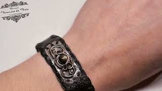 Customized Leather - Metal Symbol Wristbands - Thomais de Fois