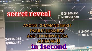 secret reveal''Kong pano mabilis palabasin sa auto cad Ang coordinate