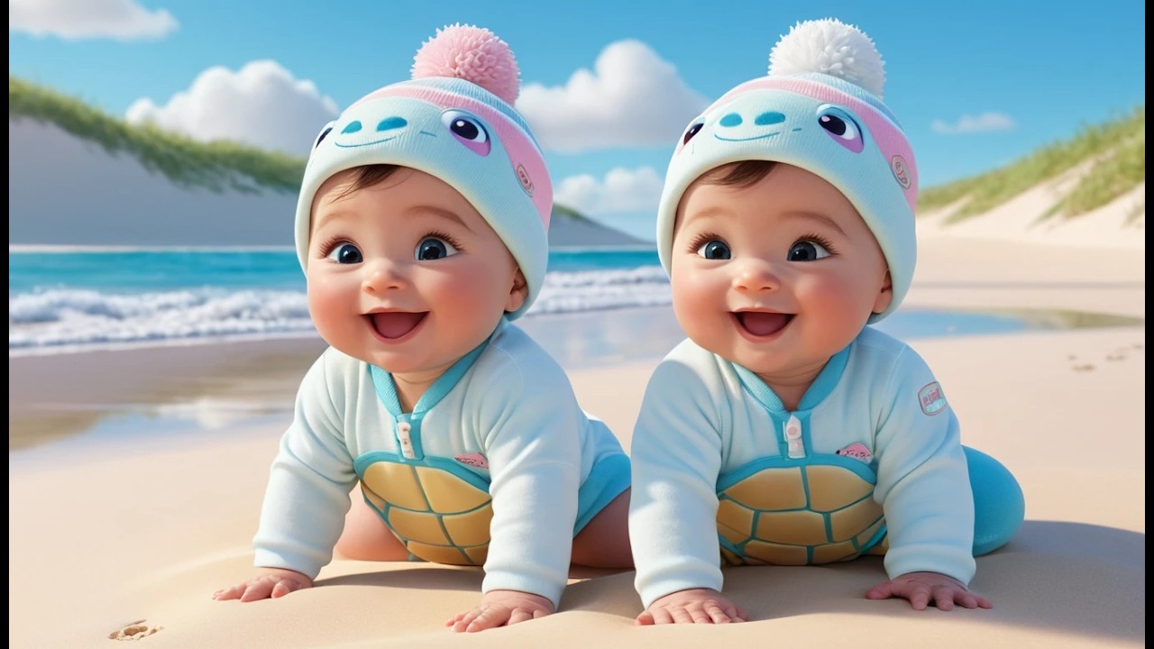 Seven Little Turtles Race to the Sea | Popular Nursery Rhyme | Educational Kids Songs