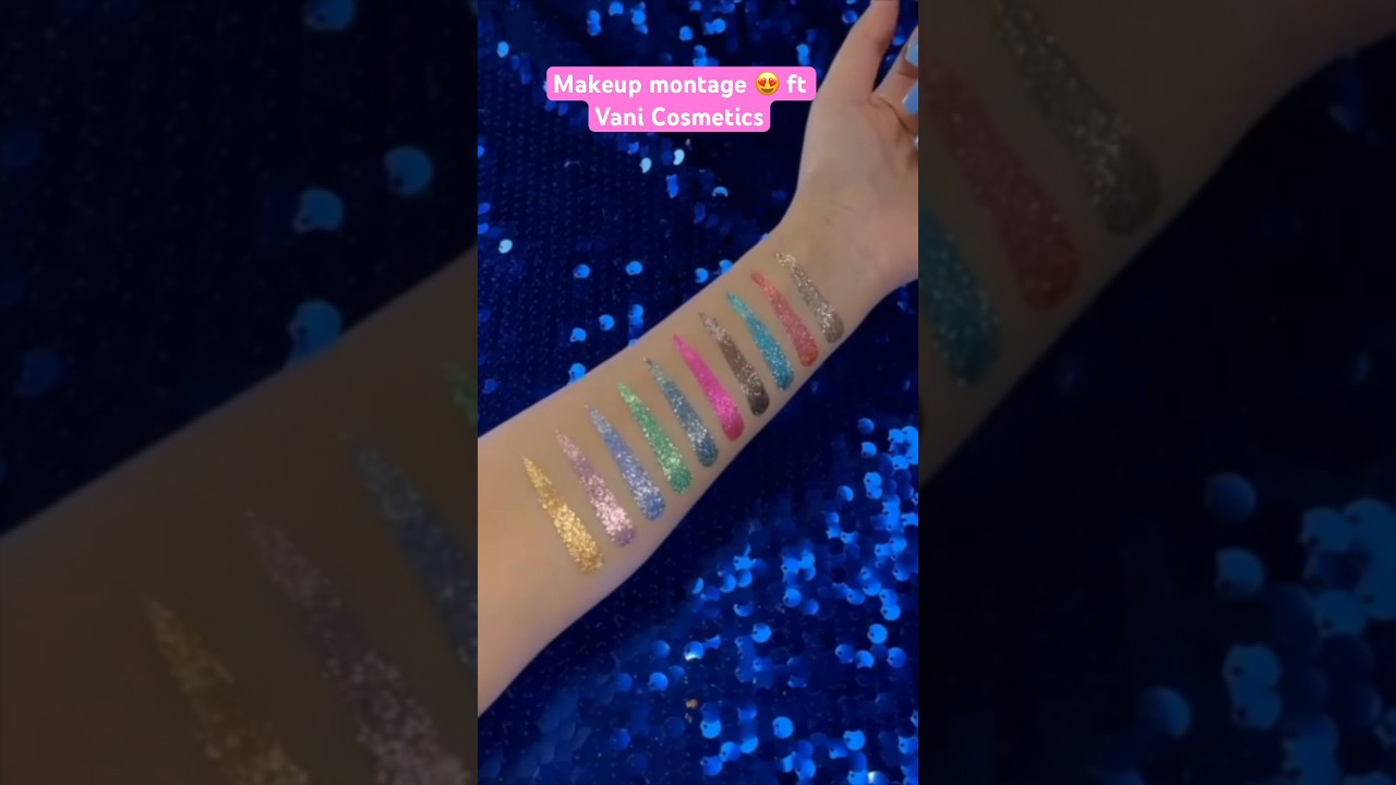 Makeup montage of glitter eyeshadows, vegan and cruelty-free 😍 