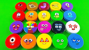 Looking Numberblocks, Alphablocks, Alphabet Lore with CLAY in Mini Dinosaur Egg, Shapes Mix Coloring