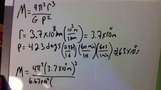 finding mass using Kepler's 3rd law