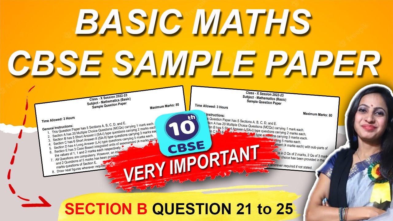 CBSE Class 10 Basic Maths Sample Paper Section B Solutions 202223 I