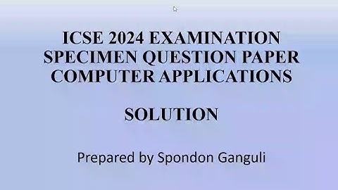 ICSE Sample Question Paper 2024 Solved (Section A) #icse #icsehelp #icsecomputer