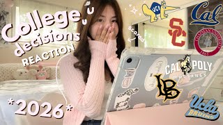 COLLEGE DECISIONS REACTIONS 2026 ˚⊹♡ *realistic* where i got accepted + more 