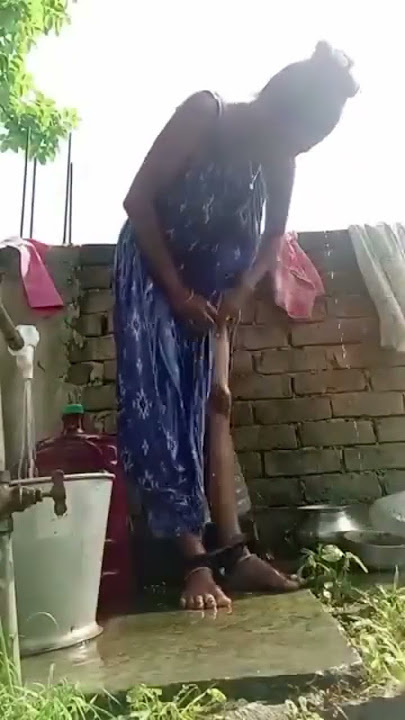 Village Bhabhi Bathing Vlogs #bathing_vlog #shortvideo #trending #shorts #ytshorts #trendingshorts