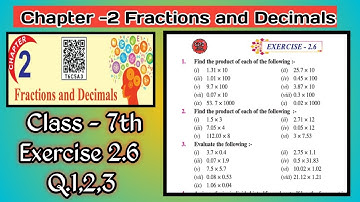 Class 7th | Math | Chapter 2 | Fraction and Decimals | Exercise 2.6 | Q.1 to Q.3 | New Book | PSEB|