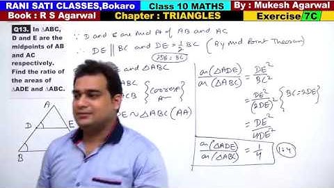 Class 10 Maths (Ex 7C Q13) Chapter : TRIANGLES (RS Agarwal 2019)
