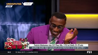 UNDISPUTED-Shannon  ' Patrick Mahomes has 337 Pass Yds, 3 TD in Chiefs 33-29 win |Back 2 beat Browns Profile