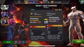 AW Season 56. Kate Bishop vs Destroyer on Node 32 Ebb and Flow Intercept / Mighty Charge #mcoc