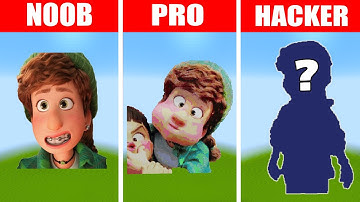 Turning Red - Miriam Pixel Art in Minecraft - How to Draw? NOOB vs PRO vs HACKER