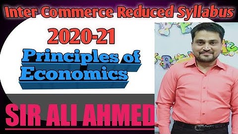Inter Reduced Syllabus | Principles of Economics | Economics | Sir Ali Ahmed | Lecture 186